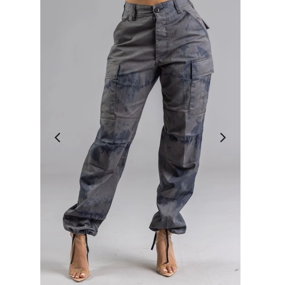 coal n terry Pants - Coal n terry grey acid combat pants